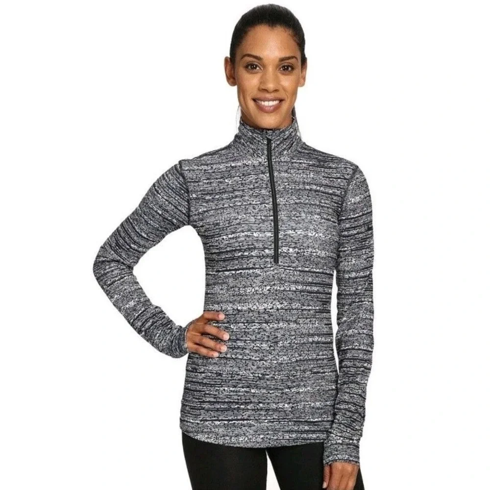 Nike Pro Warm Subtle Print 1/2 Zip Pullover‎ Heather